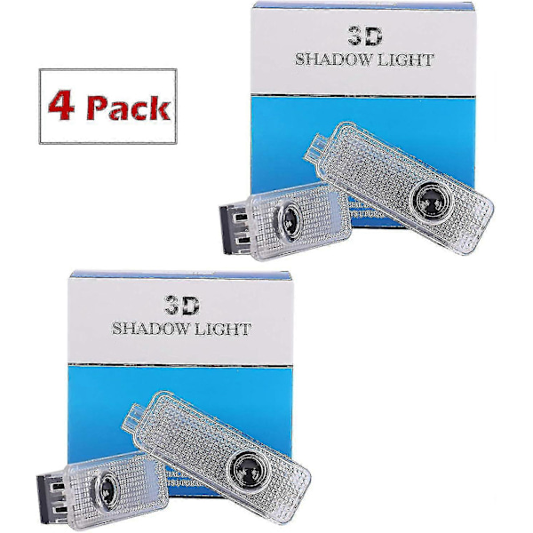 4 stk. LED-dørlys for Land Rover, 3D trådløs Esy-projektor