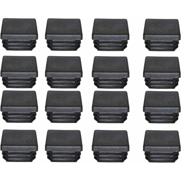 GP Plastprop 40x40mm Sort Firkantet Rør Endestykke Plast Endestykker Blindpropper til Trampolin Møbelben 16STK