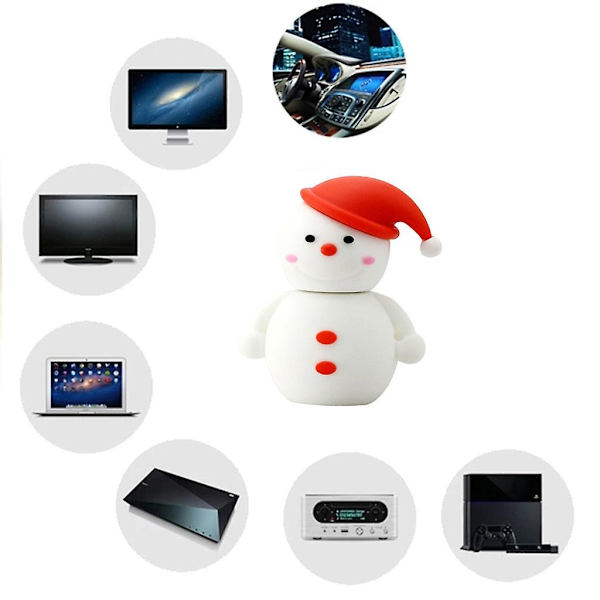 Jultomte USB-minne USB2.0 Flash Drive 64GB Minnestick Pen Drive Julgåva