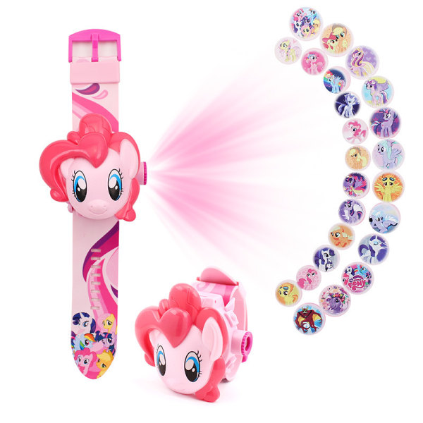 My Little Pony Clock Projection Watch projektoritoiminnolla Cartoon Flip Toy Watch – 24 diapeli
