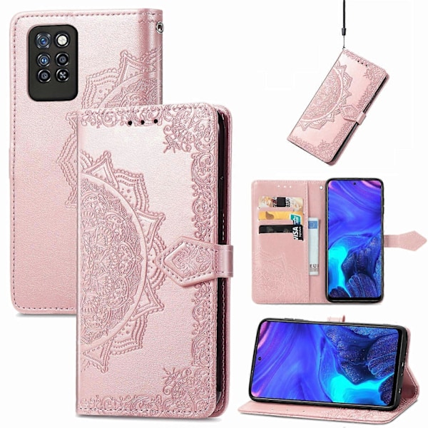 För Infinix Note 10 Pro Mandala Präglingsmönster Horisontellt Flip Läderfodral med Hållare & Kortfack & Plånbok & Snodd