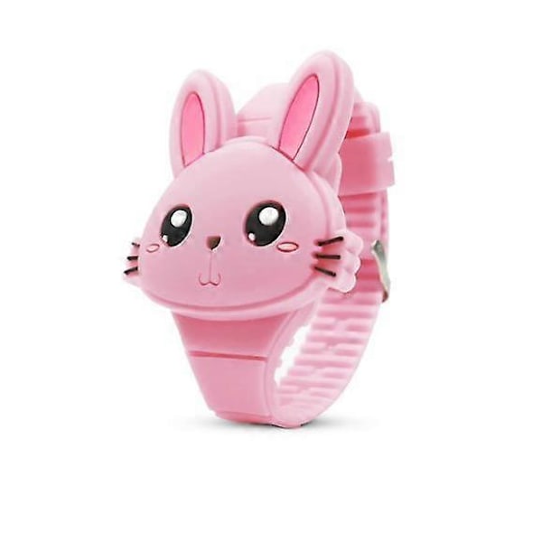 Barnklocka, Flickklocka Digital Söt Form LED Mode Silikonarmband Clamshell Design Armbandsur Flicka