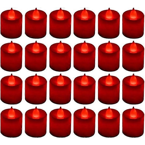 24 Pack LED Tea Light Candles - Flickering Flameless Tealight Candles - Battery Operated Electronic Art Candles