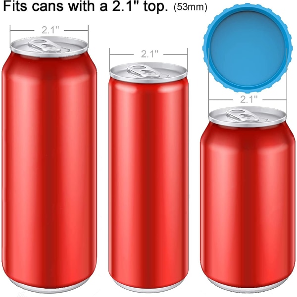 6 Pcs,assorted) Silicone Soda Can Lids  Can Covers  Can Caps  Can Topper  Can Saver  Can Stopper  Fits Standard Soda Cans