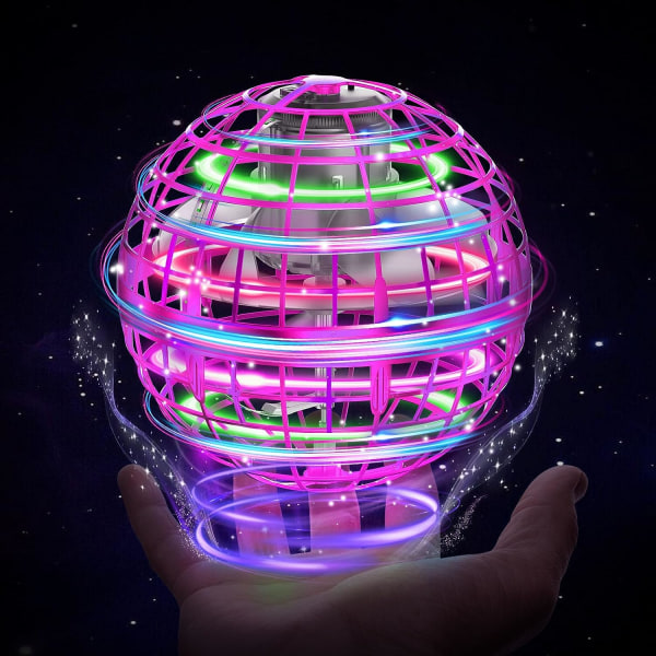 UFO-snurrande kula upphängd kula som snurrar flygande boll fingertopp lysande upphängd topp pink
