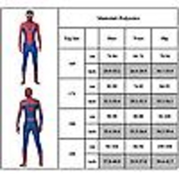 Mænds Superhelt Marvel Spider-Man Bodysuit Kostume Halloween Cosplay Kostumer Spiderman Jumpsuit Kostume Voksen(170)