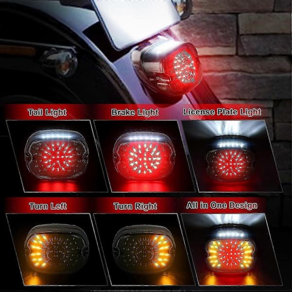 Røget LED bremselygte til Harley Davidson 1200, blinklys baglygte