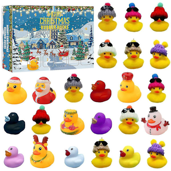 2023 Julekalender Blind Box Børnegave 24 Gitter Gummiande -c155--