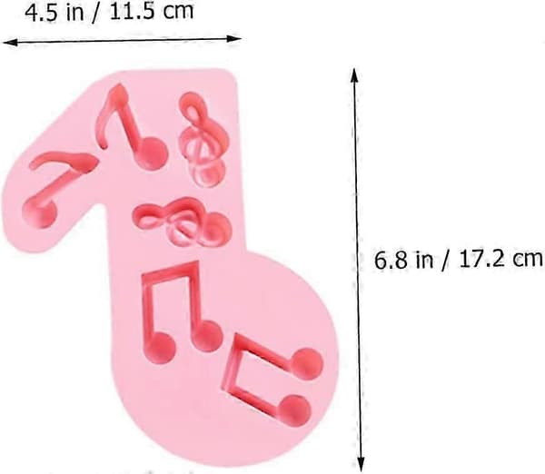 2 stk. Silikonform Former Silikon Baking Gummiformer Silikon Isbit Musikk Note Kakeform Musikk Note Blondematte Musikk Note Kake Polymerleire 3d B