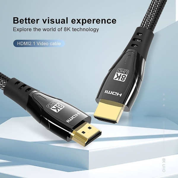 3m HDMI til HDMI-kabel 30AWG 8K/60Hz HDMI 2.1 forbindelseskabel til PS5 XBox TV computerprojektor