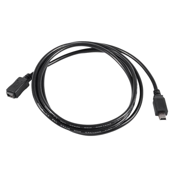1,5 m Mini USB B 5-nastainen uros-naaraskytkinjohtoadapteri musta