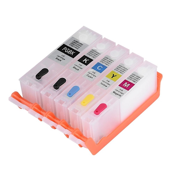 5 Farver PGI-850/CLI-851 Genopfyldelig Blækpatron med ARC Chip til Canon PIXMA MG6380/MG5480