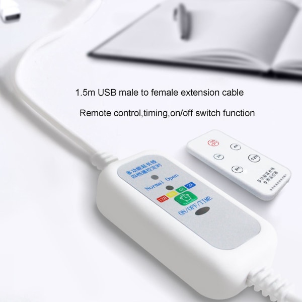 1,5m 5v ekstern USB-forlengelsesstrømkabel med av/på-bryter 2-12 timers tid