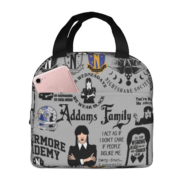 h43 Wednesday Addams Anime Insulated Lunch Bag, Reusable Lunch Box iqg43