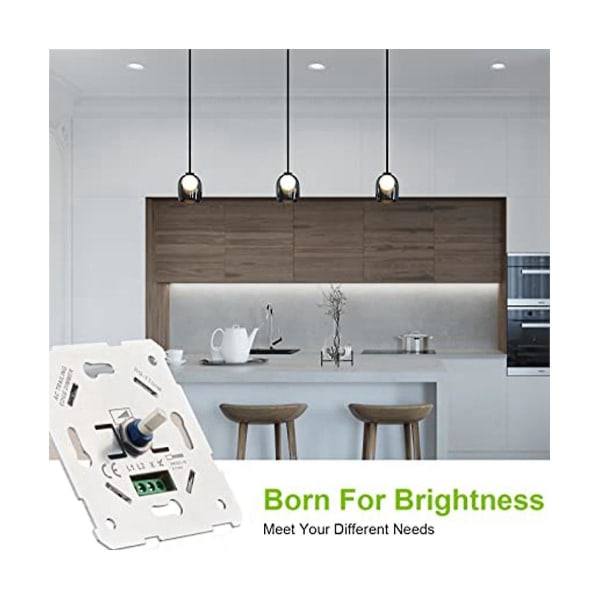 LED lysdæmperkontakt, indbygget lysdæmper til dæmpbar LED og halogen, 5-300 W lysdæmper LED, Ph