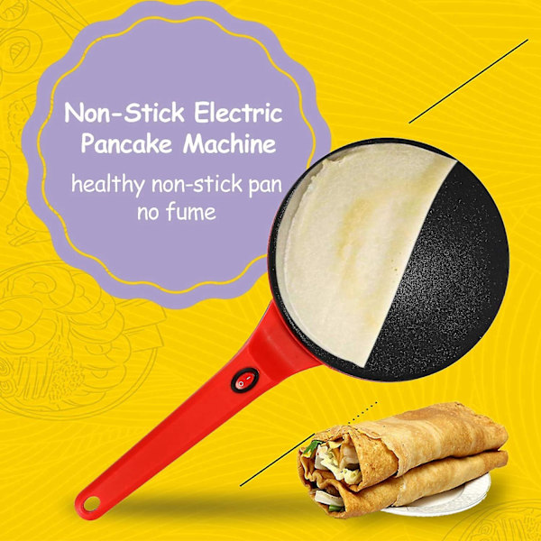 Non-stick elektrisk crepe-maskine pandekagemaskine bageplade kagemaskine køkkenredskab