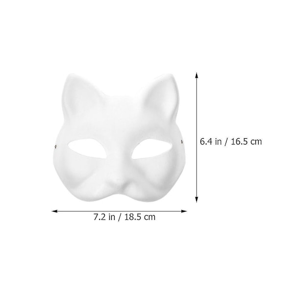 5 stk tomme kattemasker barnehage kostyme cosplay maske umalte kattemasker