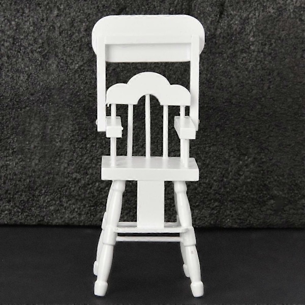 Miniature Dukkehus Spisebordsstol Høj Stol 1/12 Skala til Dukkehuse 12