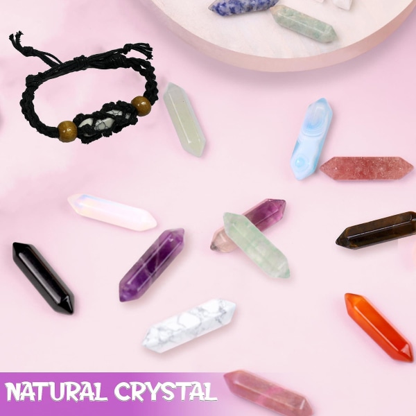 Adventskalender 2023-24 dagar Kristall och Healing Stone Kit med Kristallhalsband och armbandshållare