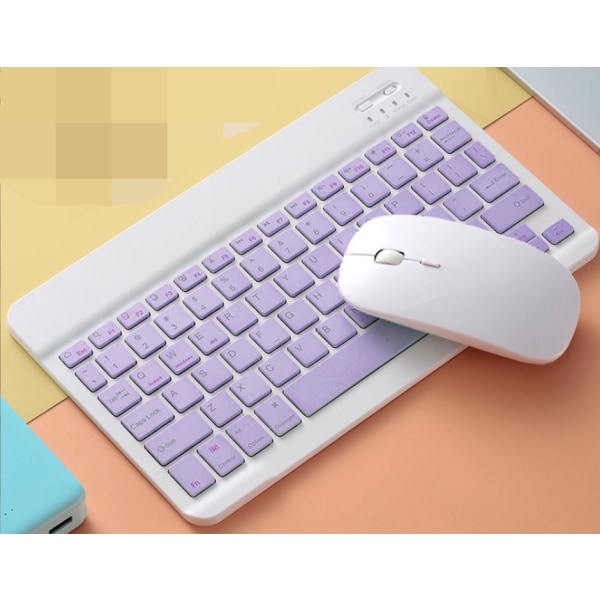 10 tuuman langaton Bluetooth näppäimistö hiiri kannettavan tietokoneen Bluetooth näppäimistö (violetti)