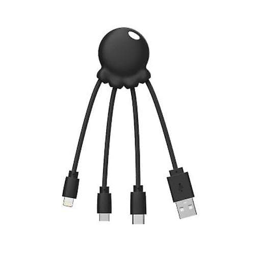 Mustekala 3 in 1 USB A/micro USB, USB C, Lightning -kaapeli 0,1 m