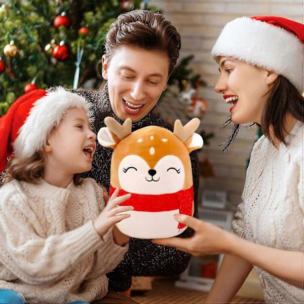 20cm Julren Plush Kudde Leksaker, 3D Söt Jultomte Fylld Ren Kudde Dock Squishy Bomulls Plushies Dock, Super Mjuk Leksak Present till Barn Barn