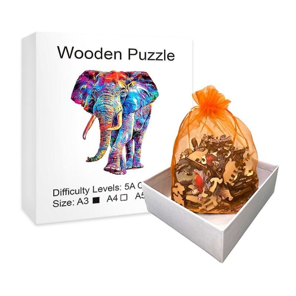 Jigsaw Puzzle Eläimet Puinen Palapeli Elefantti Leijona Palapeli Lahja Aikuisten ja Lasten Koulutus Ihana lahja interaktiivinen peli Puinen lelu