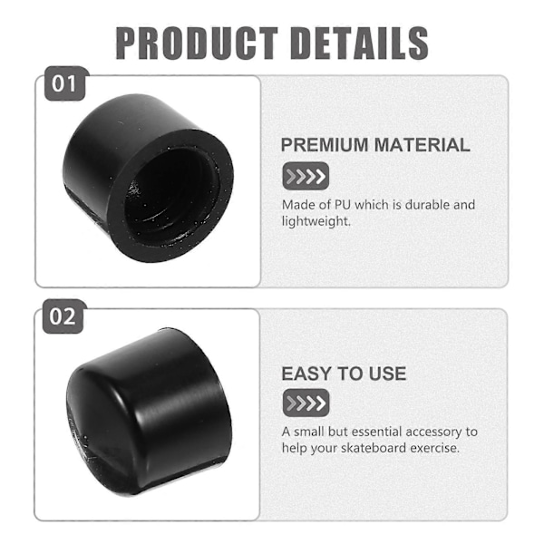 2 sæt skateboard longboard truck udskiftning pivot cups hardware udendørs skateboarding longboard dele genopbygningssæt sort
