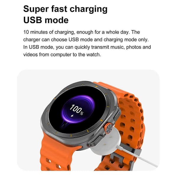 DT Watch Ultra 47mm Smartklocka Bluetooth Samtal Kompass Orange