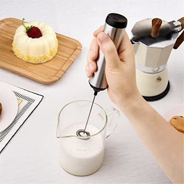 Kädessä pidettävä maidonvaahdotin, sähköinen maidonvaahdotin, USB-ladattava maidonvaahdotin, minikokoinen vaahdotin telineellä, keittiölahja käsivaahdotin
