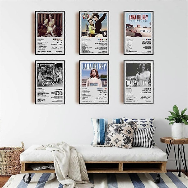 Lana Del Rey Poster Folklore Album Reputation Poster Musik Album LDR Poster til Værelset Æstetisk Canvas Væghængning Soveværelses Dekoration