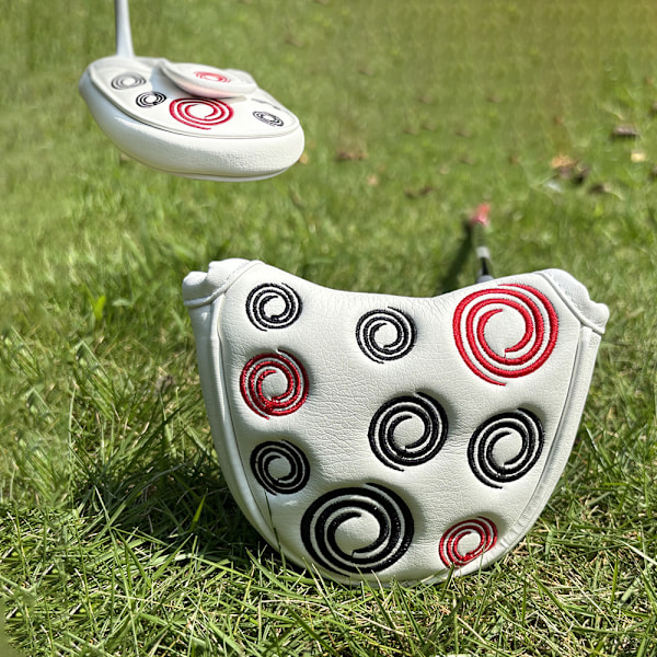 Golfklubbsöverdrag Halvrunda putteröverdrag Golfklubbsöverdrag i läder med magnetisk stängning
