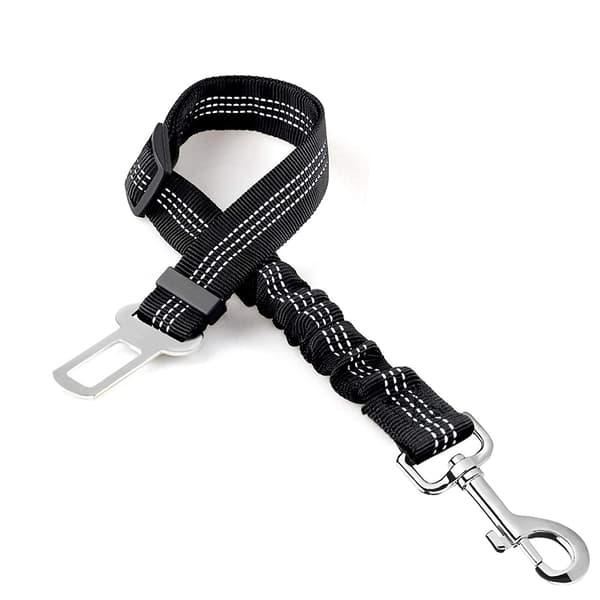 Justerbart bilbelte for hund, svart
