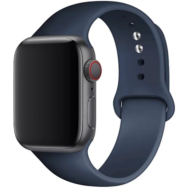 Silikone Rem til Apple Watch Band 42mm Rem til iwatch Serie 8 7 9 SE 4 3 5 Ultra 6 Midnatsblå Midnatsblå