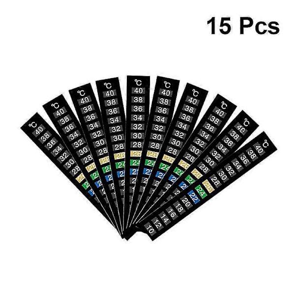 15 stk. speciel indendørs temperatur termometer strip flydende krystal misfarvning temperaturmålingsstrip