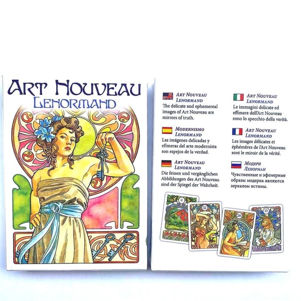 Tarotkort Oracle Deck Art Nouveau Divination Kortspel Brädspel Pusselspel för att förbättra vänskapen