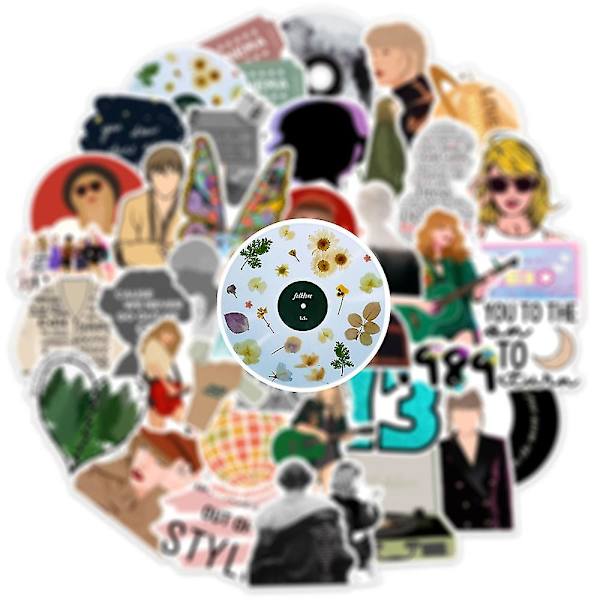 Taylor Swift The Eras Tour -tarrat - vedenpitävät, kestävät ja trendikkäät vinyyliset kannettavan tietokoneen tarrat - 50 kpl