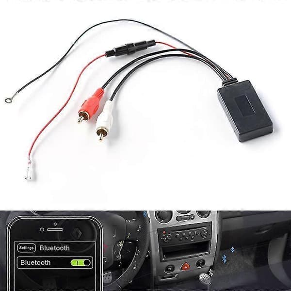 Bilradio RCA Bluetooth-adapter Stereo 2RCA Trådløs Aux Lydkabling kompatibel med DVD CD Datamaskin Høyttaler