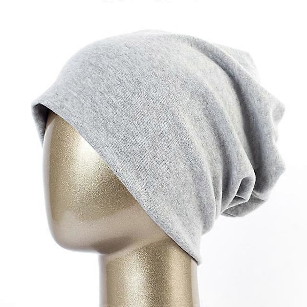 Hettelue for kvinner, enkel beanie i bomull, slouchy beanie for vår, strikket lue for kvinner, svart skullie, JS293A