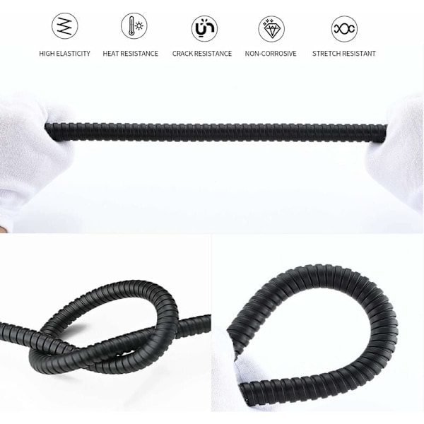 Duschsslang i rostfritt stål 1,5 meter Anti-Twist för handdusch, takdusch, svart