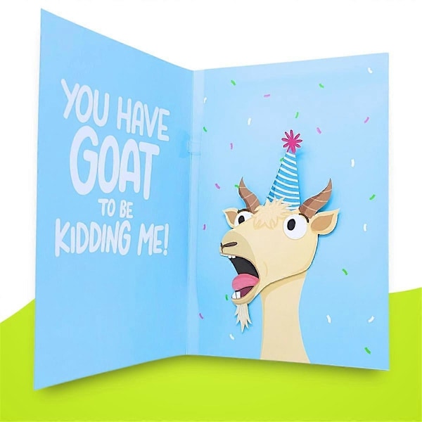 Screamings Goat -syntymäpäiväkortti - Hauska syntymäpäiväkortti miehille, naisille ja lapsille - Screamings Goat -meemiääni ja pään ravistus