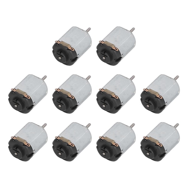 10 kpl Mini sähkömoottori, korkea nopeus, matala melu, pieni DC-moottori harrastuksiin, DIY-leluihin, autoihin, musta