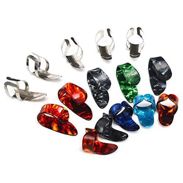 15 st Gitarrplektrum Tumme Fingerplektrum Metall + Plast