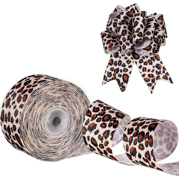 Leopard Print Grosgrain Bånd - 1,5 Tommer 20 Yards Gepard Bånd til Hårbøjler & Håndværk Emballage