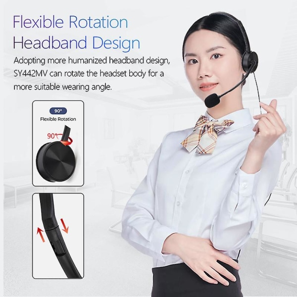 2023 Hot Wired USB headset med brusreducerande mikrofon Pc-hörlursavstängning