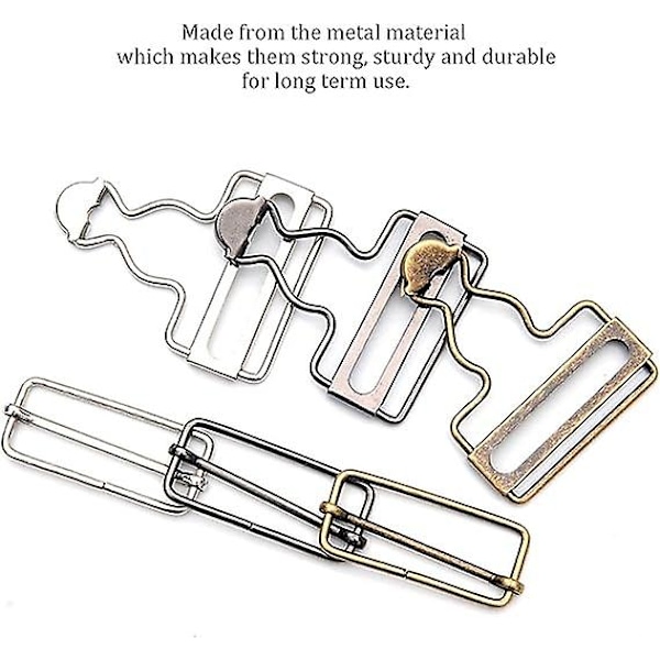 6 Set Overallspännen, Metalliska Suspender Spännen, 38mm Overall Suspenders Dungaree Spännen Och Knappar För Bib Byxor
