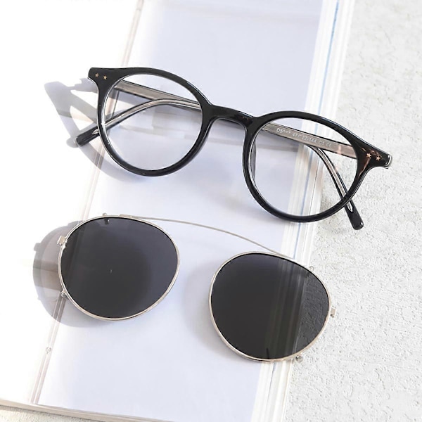 Polariserede Ovale Briller Retro Dame Tr90 Unisex Runde Solbriller Herre Clip On