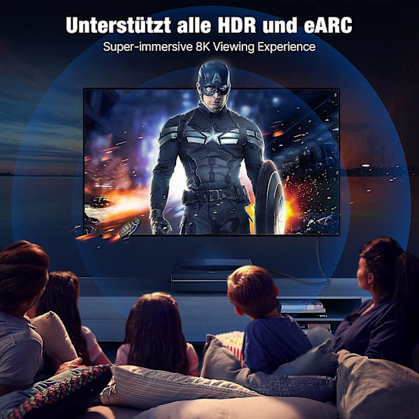 3m HDMI till HDMI-kabel 30AWG 8K/60Hz HDMI 2.1-anslutningskabel för PS5 XBox TV-datorprojektor