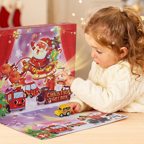 Julekalender med nedtælling, 2023 nedtællingskalender til børn 24 dage nedtælling bil legetøj julekalender blind box gave til drenge og piger