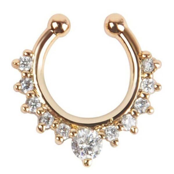 Falsk Septum Näspiercing Näsring Utan Hål Guld